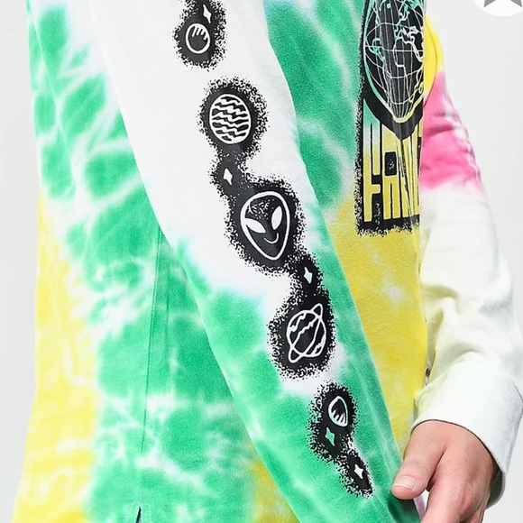 Zumiez A-Lab Aby Far Out Rainbow Tie Dye Long Sleeve T-shirt Large NWT - Picture 4 of 6
